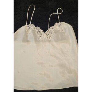 Victorias Secret Off White Satin & Lace Camisole Top L
